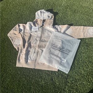 Men's Lightweight Zip Hoodie Jacket in Beige